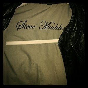 Leather Biker bomber jacket short cut for layer